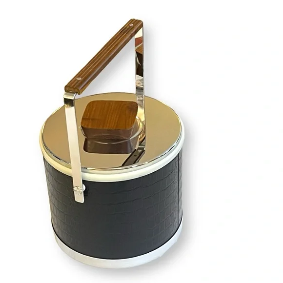 VTG MCM Faux Alligator Skin Kromex Ice Bucket - Picture 3 of 11